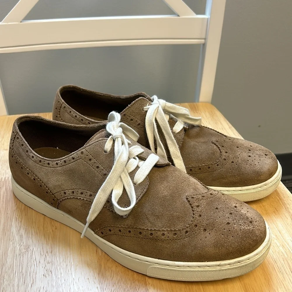 Rockport White Tan Suede AdiPrene by Adidas Wingtip Loafers
